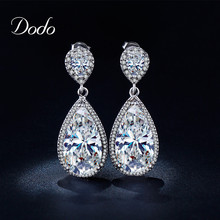 Pendientes de boda largos Dodo de lujo brillantes con forma de gota de agua para mujer, pendientes con pasador de cristal, joyería de cristal para bodas, Hot DE40 2024 - compra barato