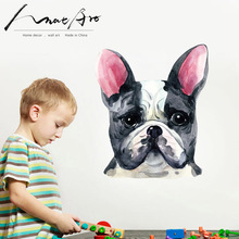 Pegatinas estampadas de bulldog Francés para decoración del hogar, póster de acuarela para mascotas, accesorios modernos, calcomanías artísticas para pared de habitación de niños 2024 - compra barato