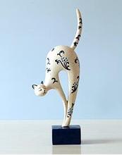 Resin Cat Figurine Statue Cat Crafts Fawn Sculpture Animal Figurine Home Living Room Decor Ornaments E423 2024 - buy cheap