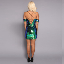 2018 Backless Cross Sequin Party Dresses Sexy Club Bandage Bodycon Dress Women Summer Strap Off Shoulder Vintage Club Dresses 2024 - buy cheap