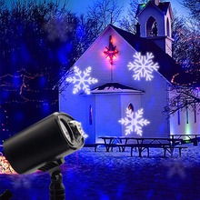 Lâmpada projetora de laser azul em movimento, marca d' água, flocos de nece, lâmpada de led, palco, natal, festa de ano novo, dia das bruxas, luz ao ar livre 2024 - compre barato