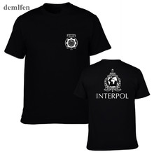 Мужская футболка с принтом Интерпола, летняя футболка с коротким рукавом и круглым вырезом 2024 - купить недорого