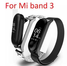 Correa de Metal para Xiaomi Mi band 3, pulsera inteligente de acero inoxidable, color plata, oro rosa, modelo 2 2024 - compra barato