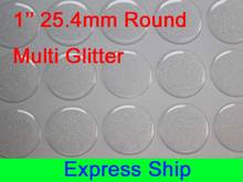 10,000pcs/lot 1'' (25.4mm) Round Silver Glitter Epoxy Sticker for Jewelry Making Crafts 3D Effect Easy Sealer 2024 - buy cheap