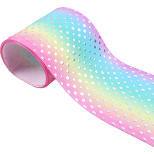 David accessories 3"75mm dot rainbow polyester grosgrain tape ribbon 10yds,DIY handmade materials,wedding gift wrapping,10Yc4109 2024 - buy cheap