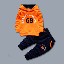 Children Spring Autumn Set Boy Casual Fashion Hooded Letter Long Sleeve Top + pants suit 2 pieces Baby boy clothing 2024 - buy cheap