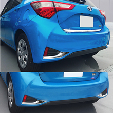 Jy 2 peças-tampa e lâmpada de neblina traseira em aço inoxidável sus304 para toyota vitz yaris hatchback 2017 facelift 2024 - compre barato