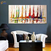Sailing Landscape Picture Canvas Wall Art 100% Hand Painted Modern Abstract Oil Painting Art for Home Decor Gift No Frame SL134 2024 - buy cheap