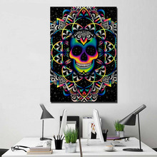 Chaos By Brizbazaar HD print 1 piece Colorful Skull ArtSailing canvas art Poster abstract Wall Pictures For Living Room CU-3433D 2024 - buy cheap