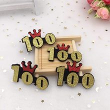 10pcs 32*50mm Flet Fabric Glitter Paillette Crown 100 Point Wedding DIY Applique Patches A135 2024 - buy cheap