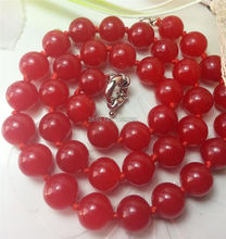 Sale  On Fashi Whole! Beautiful 10mm red chalcedony beads necklace  JT5491 Charming woman jewelry 2024 - buy cheap