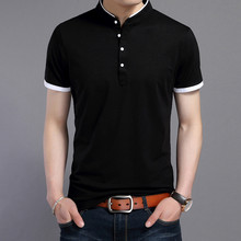 New Summer Men's Short Sleeve Polo Shirt Men Standing Collar Button Fashion Tops Korean Style Slim Shirts Male WGTX191 2024 - buy cheap