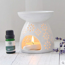 Ceramic Tea Light Holder Aromatherapy Essential Oil Burner Aroma Lamp Diffuser Candle Holder Home Decor White incense burner 2024 - buy cheap