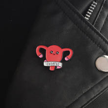 Cuterus Shape Enamel Pin The Uterus Brooches Backpack pins Badges Hard enamel lapel pin Hat Bag Jeans Pins Feminist jewelry 2024 - buy cheap
