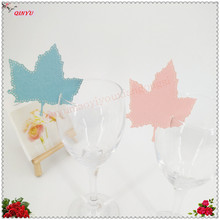 50pcs Maple leaf Laser Cut Wine Glass Card  Place Paper Cup Card For Wedding Party Decoration 7ZSH840 2024 - buy cheap