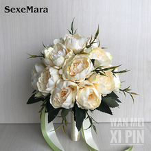 Ramo de flores artificiales para boda, varita de flores para novia, ramo de flores de boda para boda 2024 - compra barato