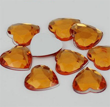 4-30MM DIY Bling Color naranja corazón forma rhinestones de acrílico Flatback acrílico piedras no pegamento para artesanía a mano arte Decoración 2024 - compra barato