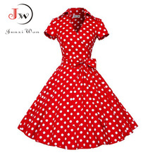 Summer Dress Women Polka Dot Vintage Swing Robe Rockabilly Housewife Retro 50s Pinup Cotton Mini Sundress Vestidos 2024 - buy cheap