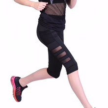 Calça de yoga sexy feminina ckahpra, calça de malha esportiva justa, com bolso para treino, corrida, calça capri preta feminina 2024 - compre barato