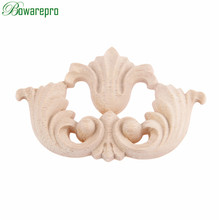 bowarepro Wall Carving Wood Applique Frame For Furniture Cabinet Unpainted Mouldings Decal Crafts Decorative Accessories 12*8CM 2024 - buy cheap