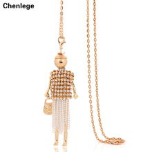 fashion tassel womens pendants necklaces crystal rhinestone female necklace doll french paris tassel long choker 2024 - buy cheap