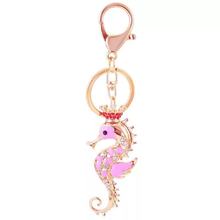 New creative crystal cute hippocampus keychain Car key ring Female bag pendant accessories Charm jewelry Children's gift 2024 - buy cheap