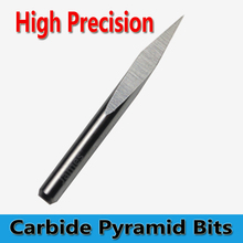 HUHAO 3.175mm SHK 3 Edge Carbide Woodworking Tools Pypamid tools for CNC Router Machine 3 face Stone Carving Bits 2024 - buy cheap