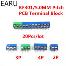 20Pcs/lot KF301-5.0-2P KF301-3P KF301-4P Pitch 5.0mm Straight Pin 2P 3P 4P Screw PCB Terminal Block Connector Blue Green 2024 - buy cheap