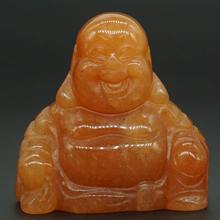 1.4" Natural Red Aventurine Maitreya Buddha Stone carved Figurine Crafts Lucky Chakra Healing Reiki 2024 - buy cheap