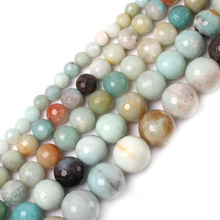 Natural Round Faceted Amazonite Beads For Jewelry Making 4-14mm 15inches DIY FreeShipping Wholesale Gem-inside 2024 - buy cheap