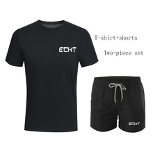 New Men's Sets T Shirts+shorts Men Brand Clothing Two Piece Suit Tracksuit Sports Jogger Running Sets Gyms Workout Summer Tops 2024 - buy cheap