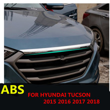 Chapeamento abs para hyundai, tucson 2015, 2016, 2017, 2018,, cromado, capô dianteiro, grade, lábio, guarnição, barra, malha de enfeite 2024 - compre barato