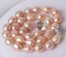 Genuine 9-10mm Natural Rice Pink Akoya Pearl Hand Knotted Necklace 18" 2024 - buy cheap