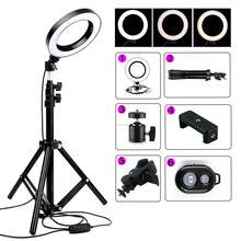 Anel de luz led dimerizável para fotografia, vídeos do youtube, live, 3500-5500k, iphone, xiaomi, canon, nikon 2024 - compre barato