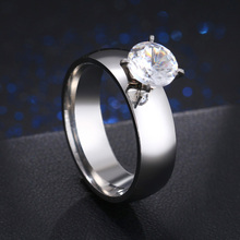 Hibobi кольца из нержавеющей стали большие серебряные CZ кольца с фианитом для женщин Свадебные обручальные ювелирные изделия 2024 - купить недорого