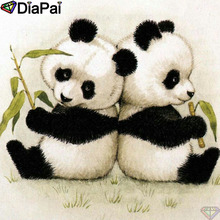 DIAPAI-pintura con bordado de diamantes "Panda de bambú", cuadro de diamantes de imitación cuadrados y redondos, decoración, A25620 2024 - compra barato