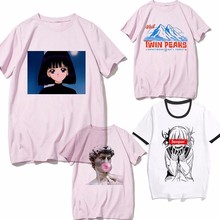 Vintage Vaporwave camiseta mujer chica triste Retro japonés Camiseta Anime hombres Fuuny camiseta Harajuk estético Tops camiseta kawiaii 2024 - compra barato