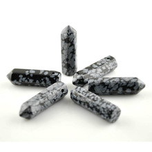High Quality Black and White Veins Natural Snow Stone Beads Hexagon Shape For Jewelry Making Materials 12pc/lot 2024 - buy cheap