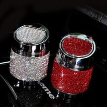 Bling Bling Diamond Car Ashtray Sealing Lid Stainless Steel Crystal Car Ashtray For Car Automobile Ash Holder for Smokers 2024 - buy cheap