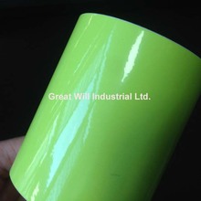 Fluorescent Green Ultra Glossy Vinyl Wrap With 3 Layers Shiny Green Car Wrap Film Graphic Air Free Size 1.52*20M/Roll 2024 - buy cheap