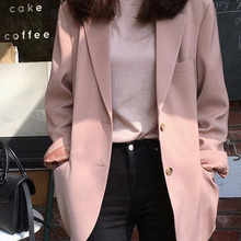 LANMREM 2020 Spring New Casual Fashion Women Loose Plus Temperament Solid Color Single-breasted Long-sleeved Blazer TC800 2024 - buy cheap