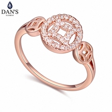 DAN'S Настоящее Австрийские кристаллы бренд AAA циркония микро вставки мода кольцо для новинки женщин геометрический 112716 Роза 2024 - купить недорого