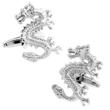 Men Jewellery Dragon Cufflinks Wholesale&retail Silver Color Copper Animal Dragon Design Best Gift For Men 2024 - buy cheap