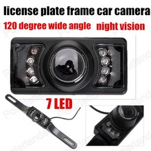 Waterproof 7 LED Lights Night Vision long License plate Frame Reverse Camera Car Rear View Camera 120 degree wide angle 2024 - buy cheap