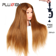 Plussign 60 см длинные волосы, манекен блонд, профессиональная голова для обучения невесты, парикмахерские манекены, куклы, голова манекена 2024 - купить недорого