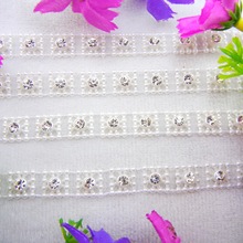 Cadena de diamantes de imitación de cristal transparente con base de plástico, forma cuadrada, pegamento en prendas de vestir para coser, zapatos, diy 2024 - compra barato