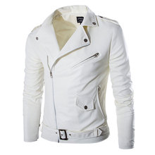 2017 Mens white color Lether Jackets Coat fashion Masculinas Inverno PU Jacket Jaquetas De Couro Motorcycle Leather Jacket Plus 2024 - buy cheap