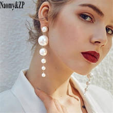 Naomy&ZP Statement Multiple Pearls Ethnic Tassel Long Dangle Earrings Jewelry Vintage Big Drop Wedding Earrings for Women 2018 2024 - buy cheap