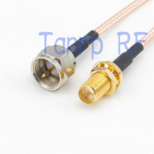 10PCS 15CM Pigtail coaxial jumper cable RG316 extension cord 6inch F male plug to RP SMA female RF adapter connector 2024 - buy cheap