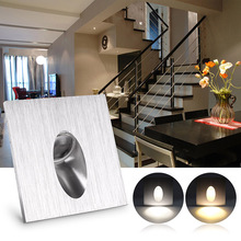 AC 100-245V  Wall Lamp 1W Square LED Recessed Porch Pathway Step Stair Light Basement Bulb Led Spot Light Modern Home decoration 2024 - buy cheap